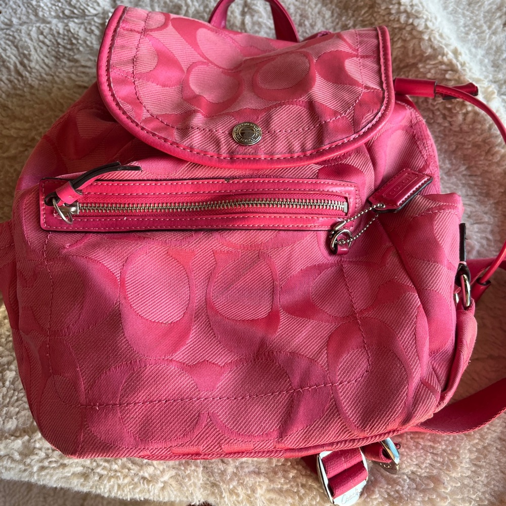 Coach Pink Signature Backpack